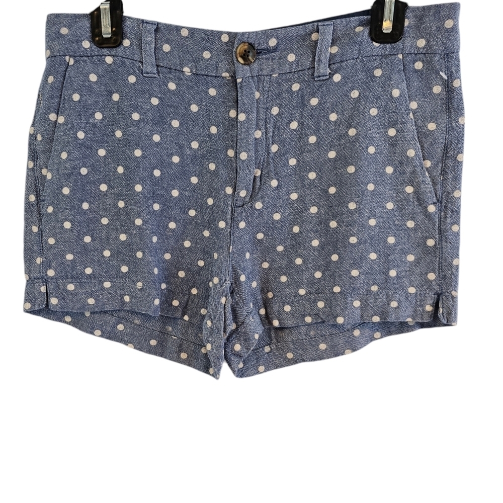 3/$25 Old Navy Size 6 Blue Polka Dot Shorts Linen Blend